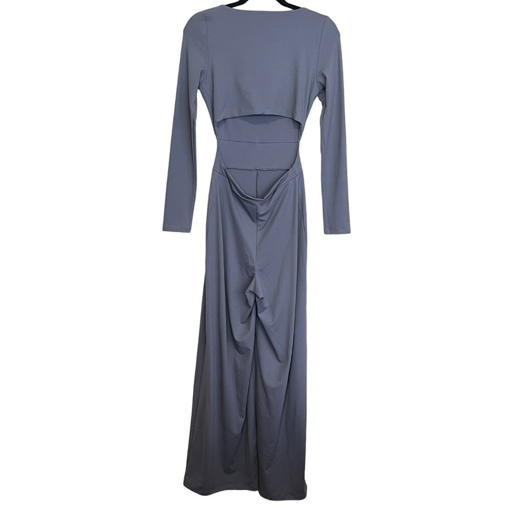 Susana Monaco Jumpsuit Gray Jersey Long Sleeve Cutout Size Small NWT - Picture 5 of 8